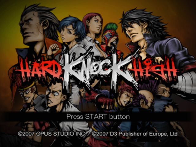 Hard Knock High title screen for Playstation 2