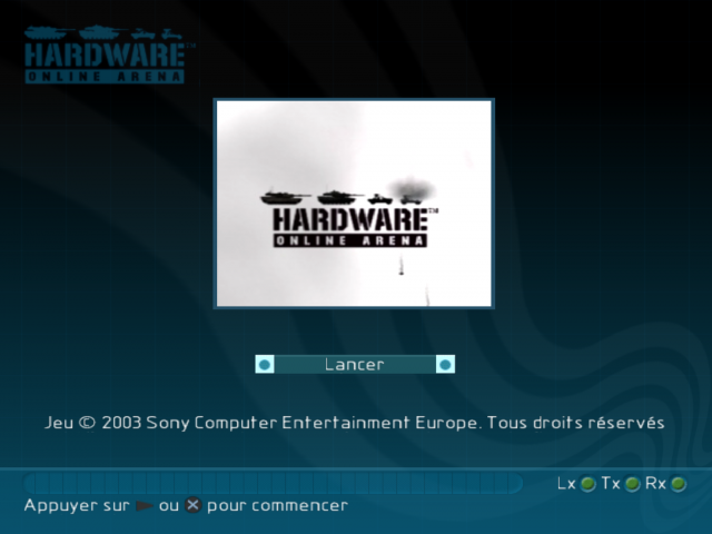 Hardware: Online Arena title screen for Playstation 2