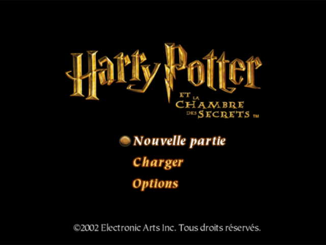 Harry Potter And The Chamber Of Secrets title screen for Playstation 2
