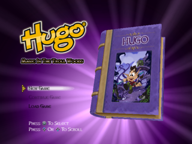 Hugo: Magi I Trollskogen title screen for Playstation 2