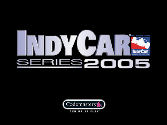 IndyCar Series 2005 title screen for Playstation 2