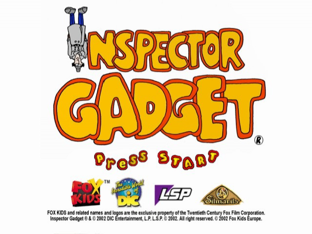 Inspector Gadget: Mad Robots Invasion title screen for Playstation 2