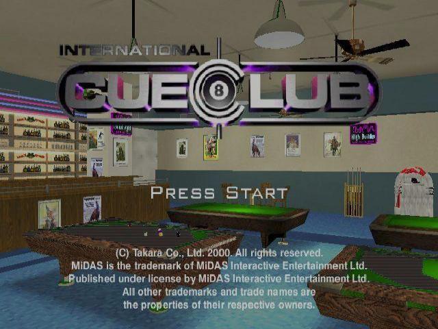 International Cue Club title screen for Playstation 2