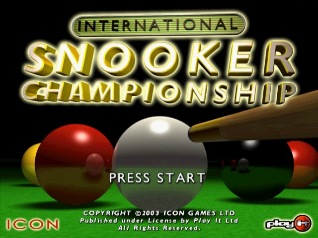 International Snooker Championship title screen for Playstation 2