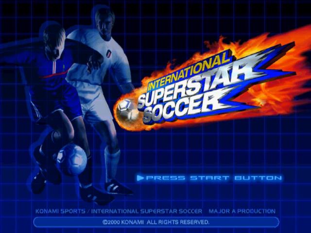International Superstar Soccer title screen for Playstation 2