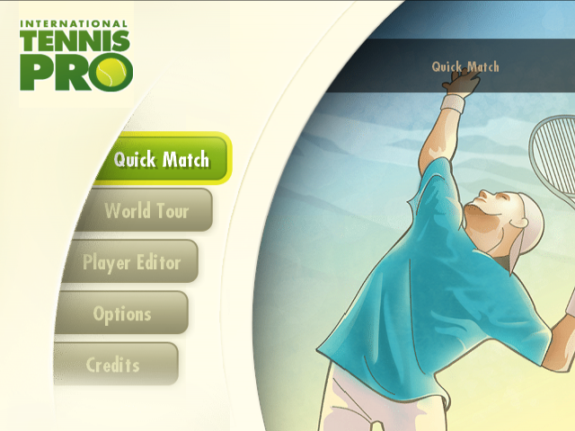 International Tennis Pro title screen for Playstation 2