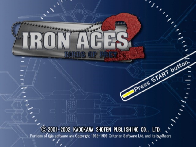 Iron Aces 2: Birds of Prey title screen for Playstation 2