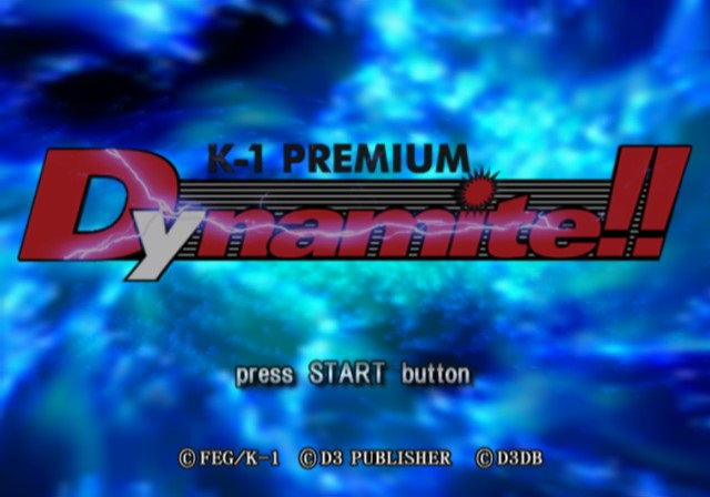 K-1 Premium 2004 Dynamite title screen for Playstation 2