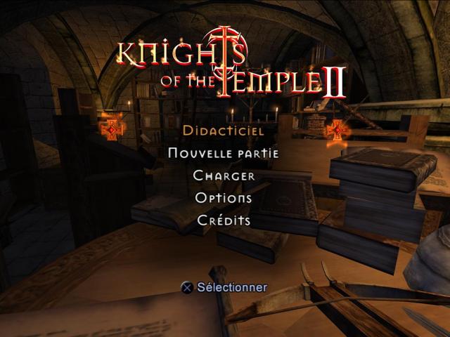 Knights of the Temple II title screen for Playstation 2