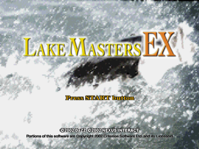 Lake Masters EX title screen for Playstation 2