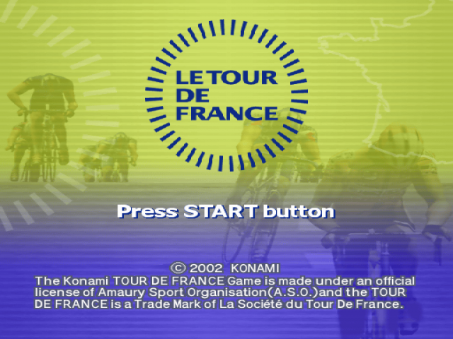 Le Tour de France title screen for Playstation 2