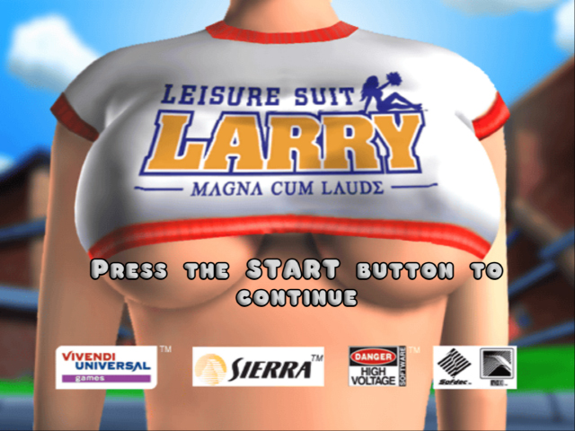 Leisure Suit Larry Magna Cum Laude title screen for Playstation 2
