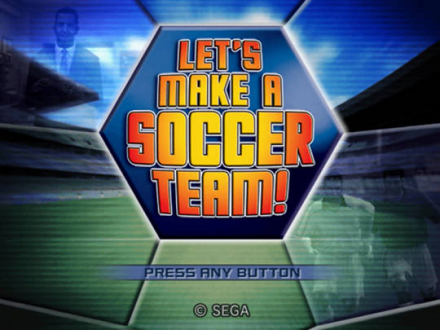 Let's Make a Soccer Team title screen for Playstation 2