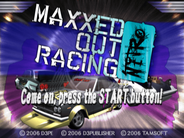 Maxxed Out Racing Nitro title screen for Playstation 2