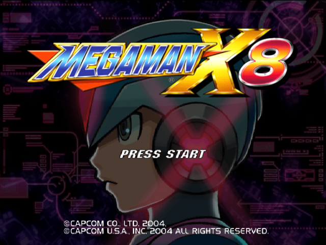 Mega Man X8 title screen for Playstation 2