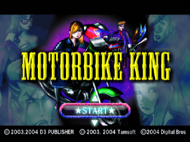 Motorbike King title screen for Playstation 2