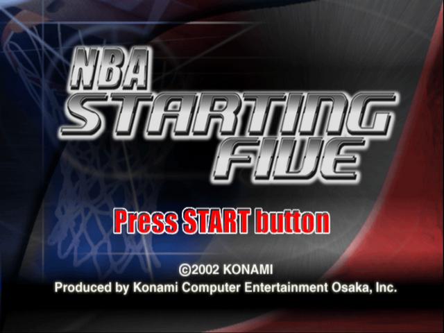 NBA Starting Five title screen for Playstation 2