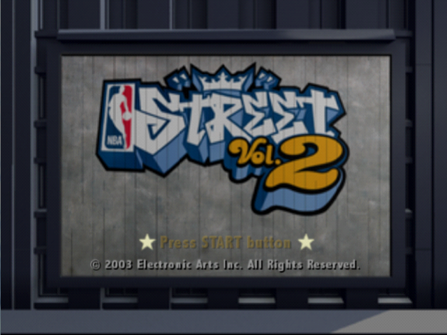 NBA Street Vol 2 title screen for Playstation 2