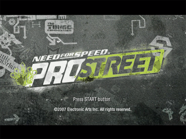 Need For Speed: ProStreet title screen for Playstation 2