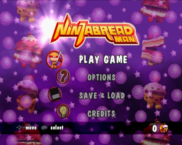Ninjabread Man title screen for Playstation 2