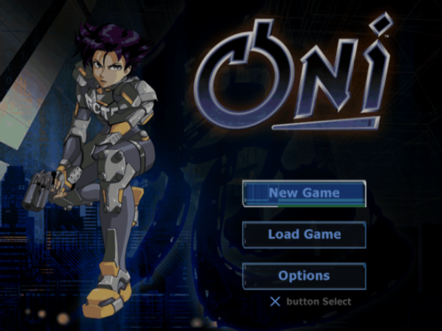 Oni [Platinum] title screen for Playstation 2