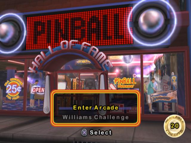 Pinball Fun title screen for Playstation 2
