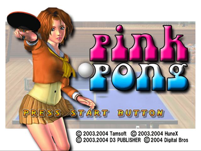 Pink Pong title screen for Playstation 2