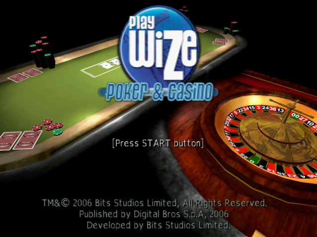 Playwize Poker & Casino title screen for Playstation 2