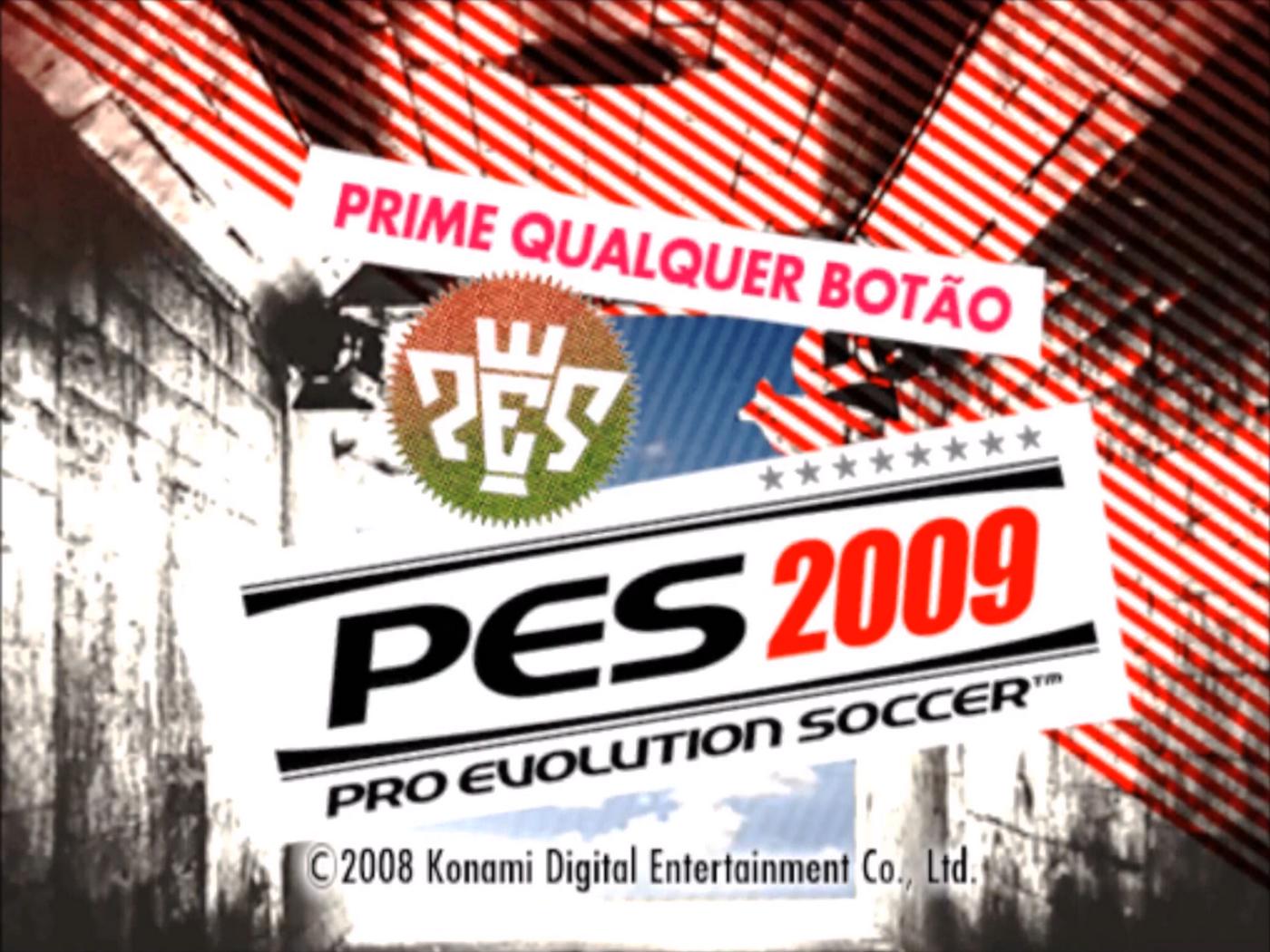 Pro Evolution Soccer 2009 title screen for Playstation 2