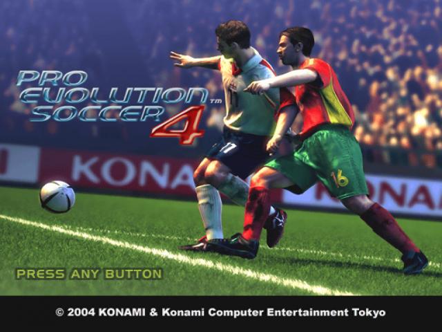 Pro Evolution Soccer 4 title screen for Playstation 2