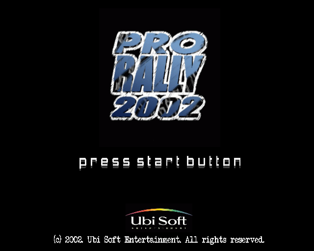 Pro Rally 2002 title screen for Playstation 2
