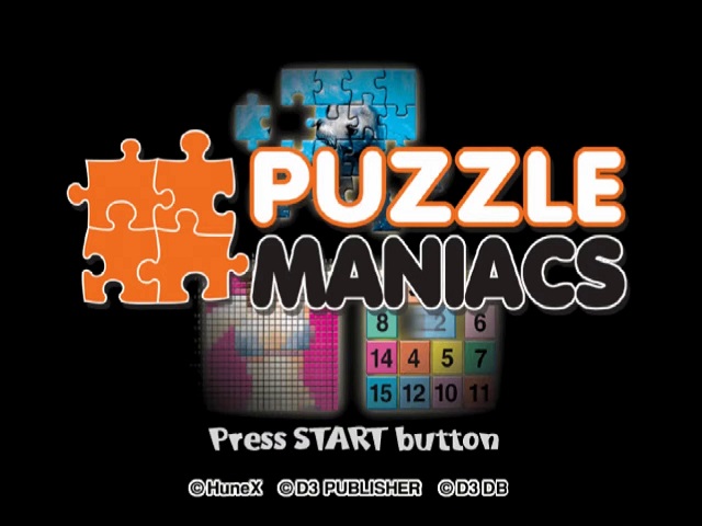 Puzzlemaniacs title screen for Playstation 2
