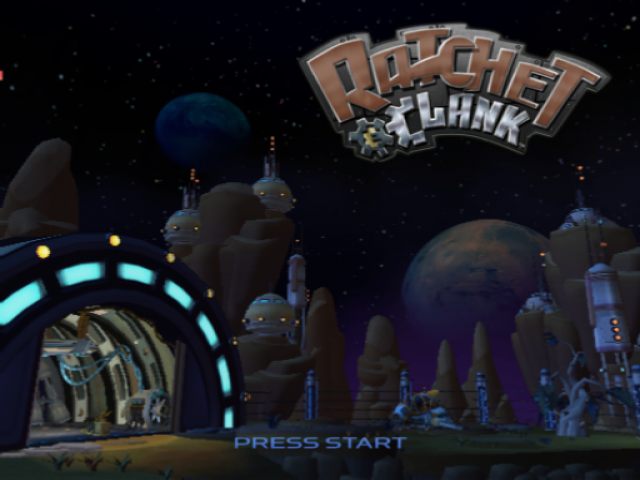 Ratchet & Clank title screen for Playstation 2