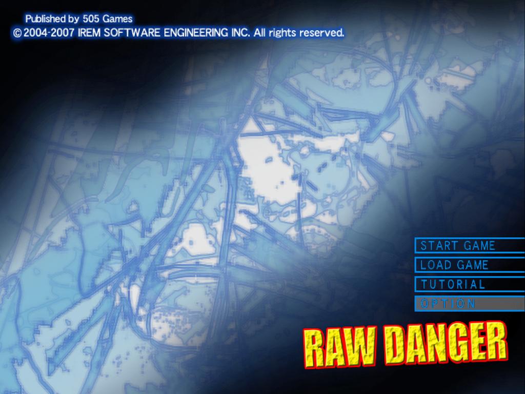 Raw Danger title screen for Playstation 2