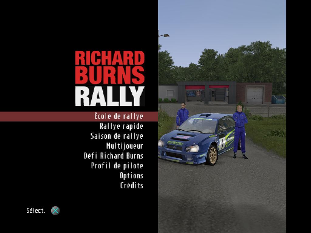 Richard Burns Rally title screen for Playstation 2