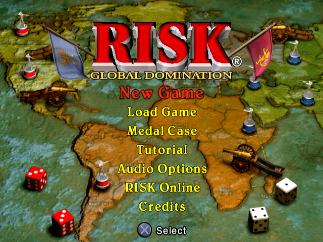 Risk Global Domination title screen for Playstation 2