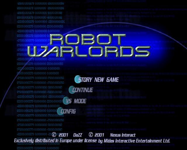 Robot Warlords title screen for Playstation 2