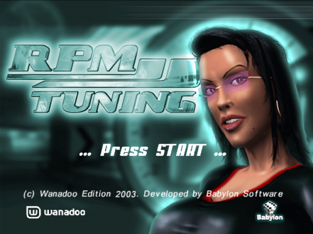 RPM Tuning title screen for Playstation 2