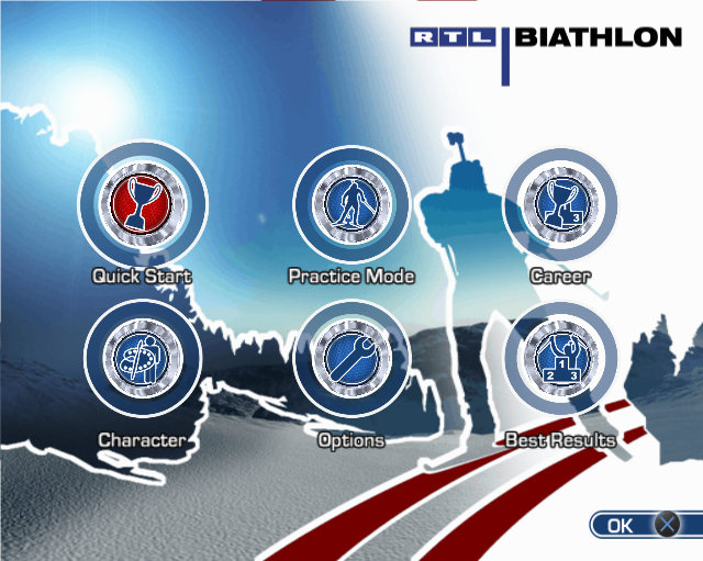 RTL Biathlon 2009 title screen for Playstation 2