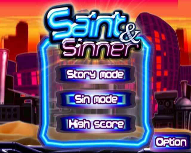 Saint & Sinner title screen for Playstation 2