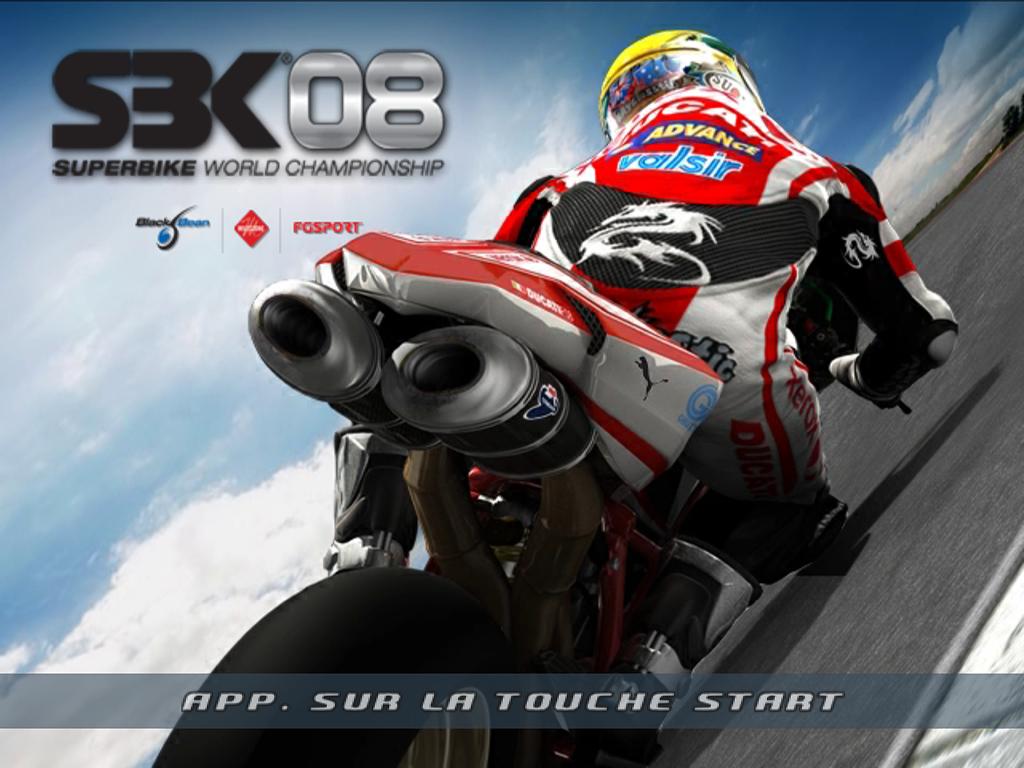 SBK 08: Superbike World Championship title screen for Playstation 2