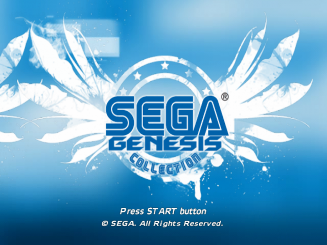 Sega Mega Drive Collection title screen for Playstation 2