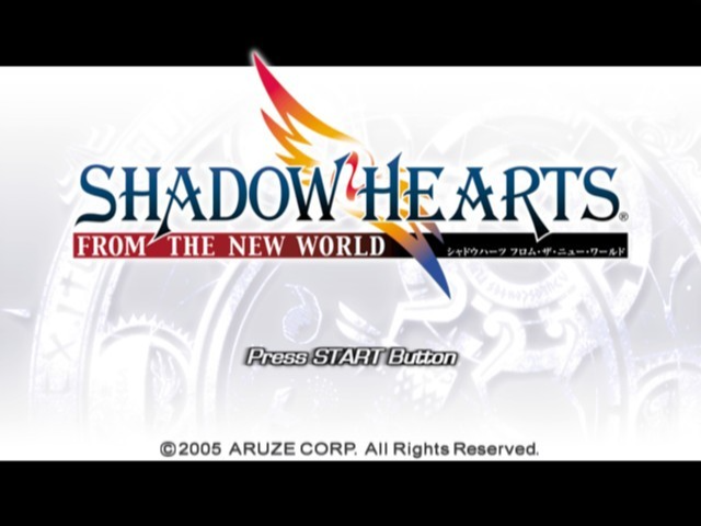 Shadow Hearts: From The New World title screen for Playstation 2