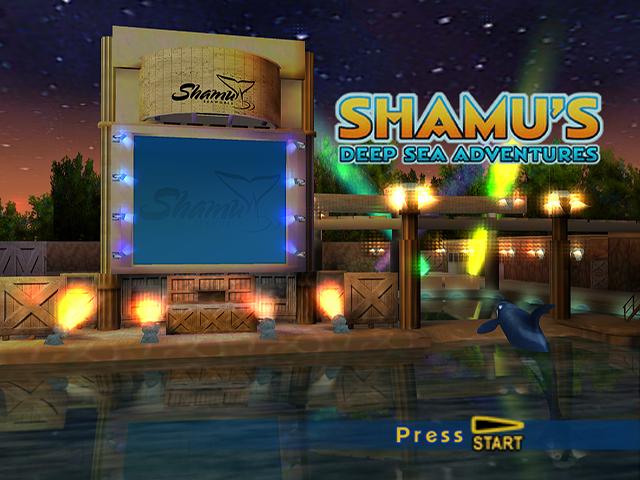 Shamu's Deep Sea Adventures title screen for Playstation 2