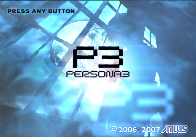 Shin Megami Tensei: Persona 3 title screen for Playstation 2