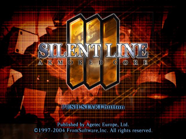 Silent Line Armored Core title screen for Playstation 2