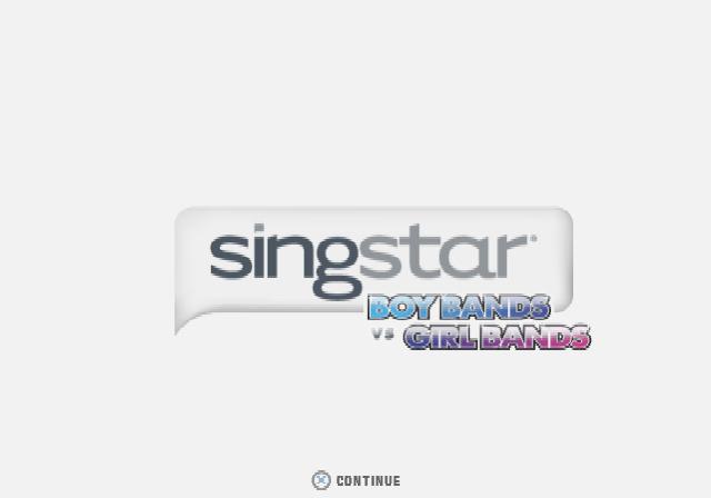 Singstar Boy Bands VS Girl Bands title screen for Playstation 2