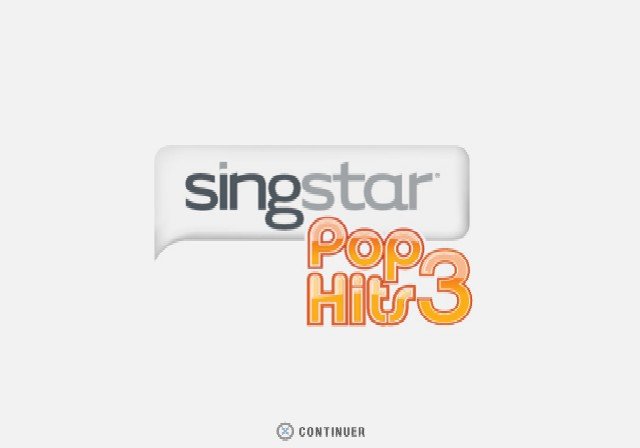 SingStar Pop Hits 3 title screen for Playstation 2