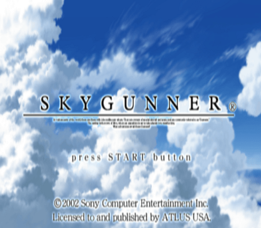 Sky Gunner title screen for Playstation 2