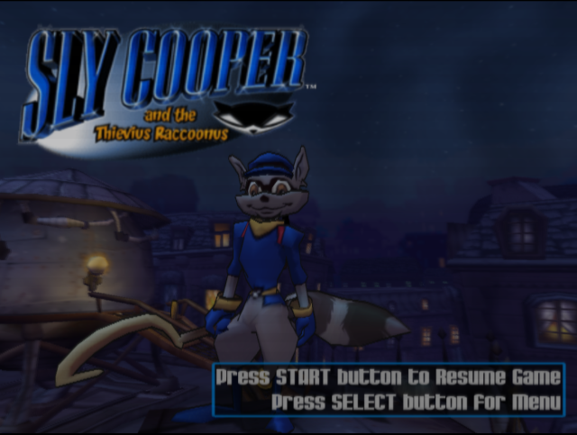 Sly Raccoon title screen for Playstation 2